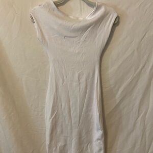 Zara White Sheath Mini Dress with Cowl Neck